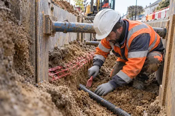 Stagiaire en formation habilitation BF-HF exécutant sur chantier, avec ses équipements de protection