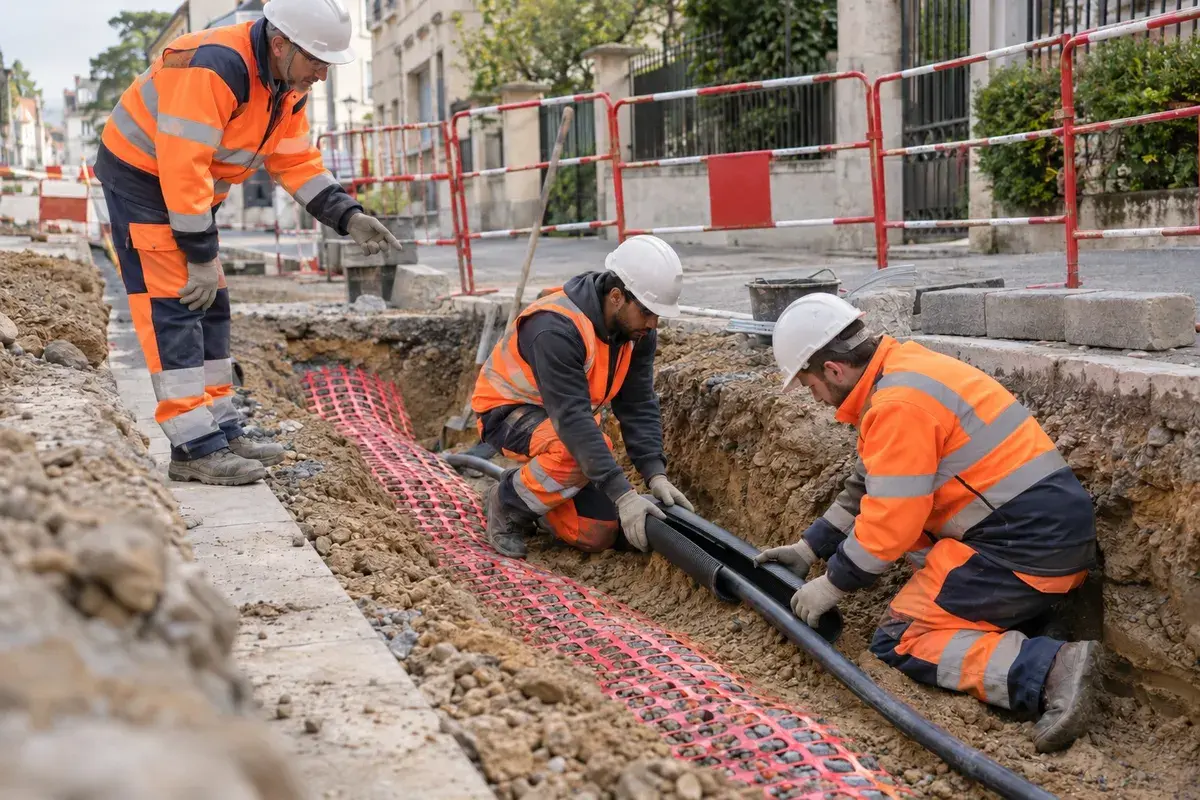 Stagiaire en formation habilitation BF-HF exécutant sur chantier, avec ses équipements de protection