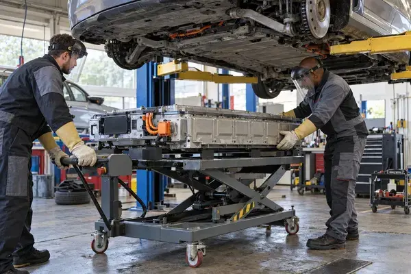 Technicien en formation habilitation B1XL / B2XL Opération batterie intervenant sur un véhicule électrique