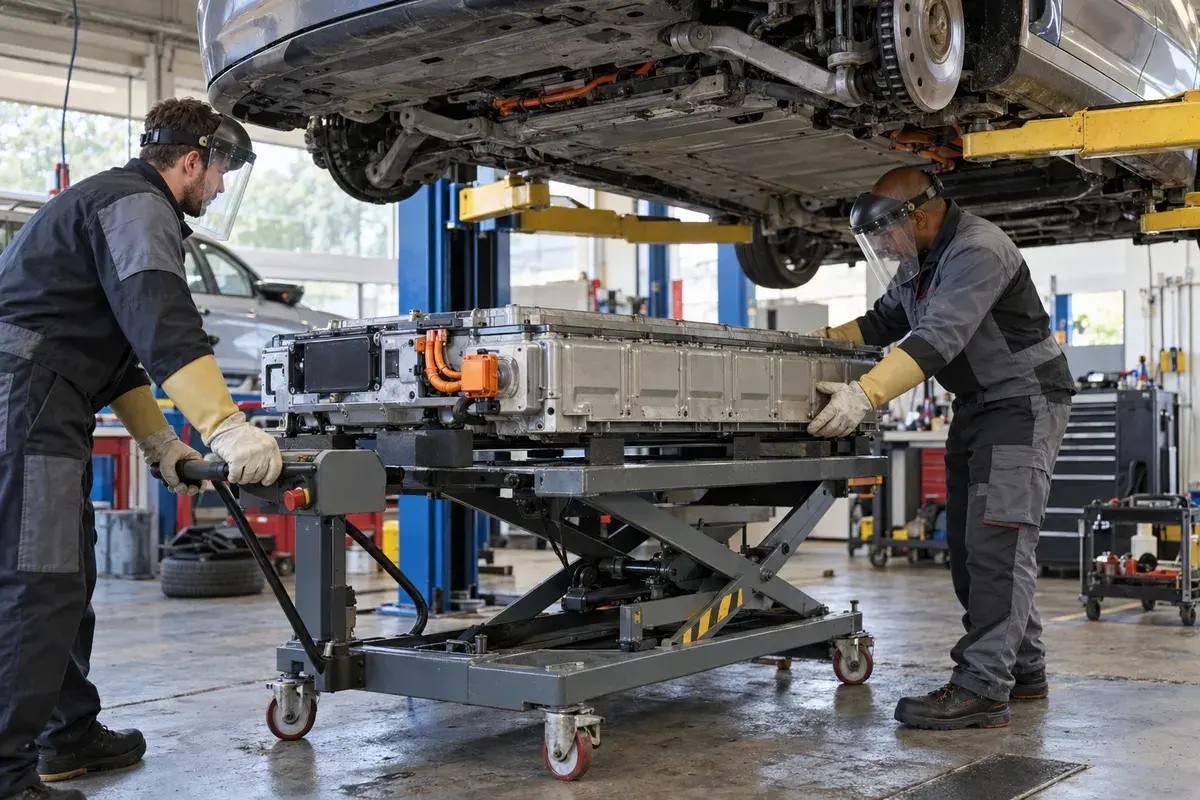 Technicien en formation habilitation B1XL / B2XL Opération batterie intervenant sur un véhicule électrique